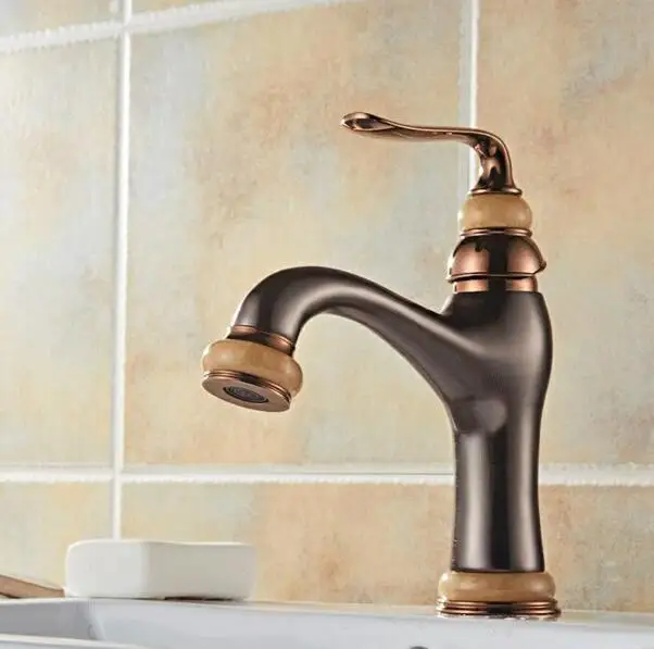 ORB Rose Gold Vidric, китайский стиль, кран для раковины, золотой кран для раковины, кран для горячей и холодной воды, смеситель, одной ручкой, бронзовый кран EL200 - Цвет: ORB Rose Gold