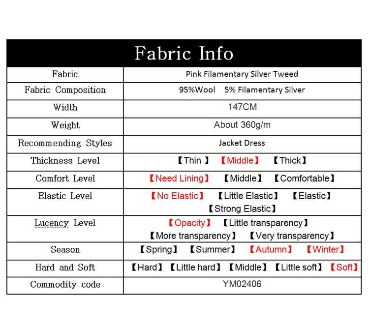 Ткань розовая нитевидная Серебряная твидовая ткань шерстяные материалы Осенняя Женская куртка швейная ткань портной