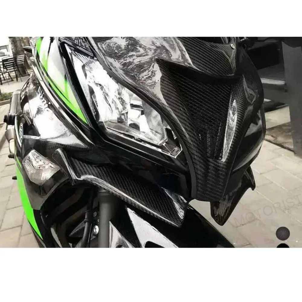 Motorcycle Front Fairing Aerodynamic Winglets carbon fiber Cover Protection Guards FOR KAWASAKI Ninja 250 400 2018 2019 | Автомобили и