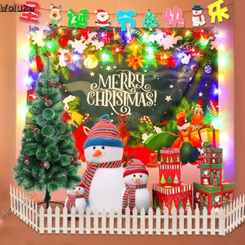 

Christmas decorations hanging Christmas tree flag store atmosphere scene layout widget that hang a picture CD50 W03