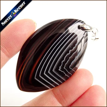 

Men's Fashion Black Natural Botswana Onyx Agates Stone Pendants for Rectangle Charm Jewelry Making Good Quality YS416