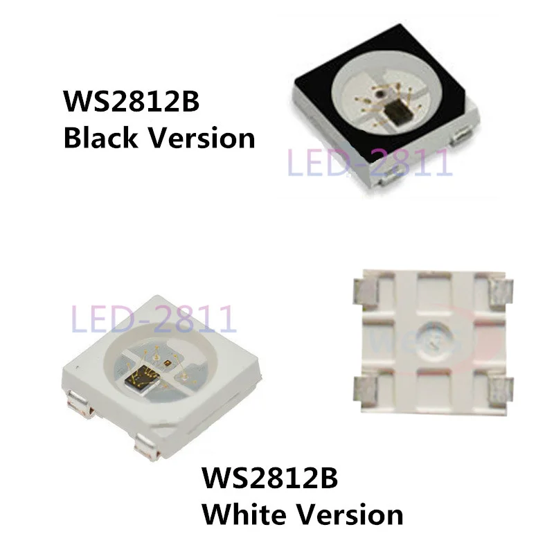 50~1000pcs WS2812B LED Chip 5050 RGB SMD Black/White version WS2812 Individually Addressable Digital DC5V Lamp beads | Лампы и