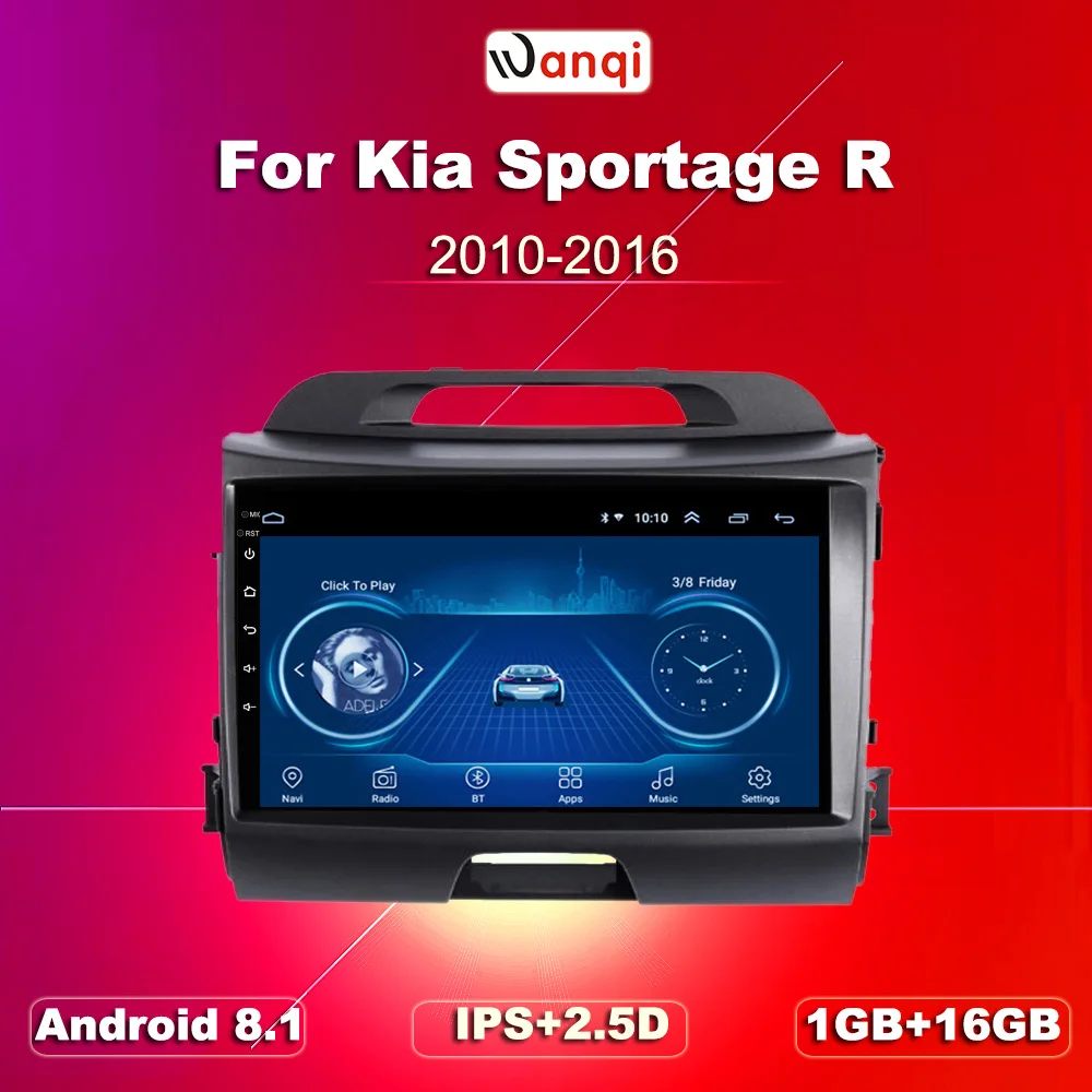 9 дюймов Android 8 1 2.5D Закаленное HD Сенсорное радио для KIA Sportage R 2010 2016 с поддержкой