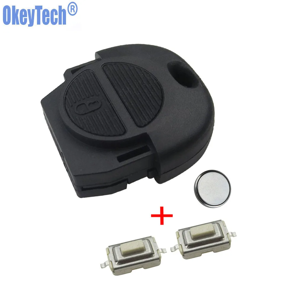 OkeyTech Замена дистанционного ключа чехол FOB 2 кнопки с 2 шт переключатели и батарея для Nissan Micra Almera Primera X-Trail