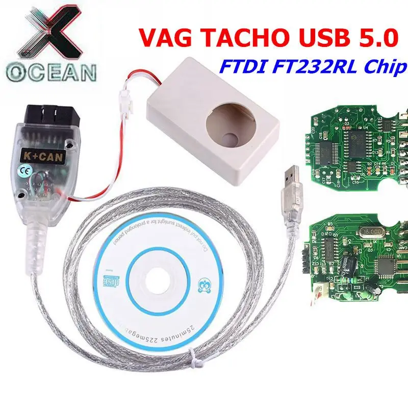 Vag tacho V 5,0 USB версия VAG TACHO 5,0 с FTDI FT232RL чип для NEC MCU 24C32 или 24C64 OBD2 автомобильный диагностический инструмент