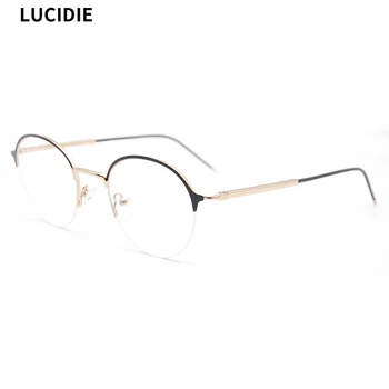 

LUCIDIE 2020 Fashion Vintage Women Eyewear Retro Metal Frame Clear Lens Glasses Classic Optical Eyeglasses Round Eye Glasses