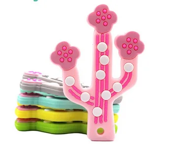 

DHL 100pcs Cactus Silicone Teether Baby Teething Nursing Soft Silicone Beads Safe Toys For DIY Teething Necklace