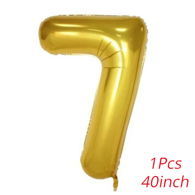 40inch number-7 WEIGAO блестящие украшения для первого дня рождения, золотые, 40 дюймов, воздушные шары с цифрами, 1 год, для маленьких мальчиков, 1 год, вечерние принадлежности - Цвет: 40inch number-7