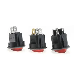 5pcs/lot KCD1-102 Round 23mm Button SPST 2PIN Snap-in ON/OFF Position Snap Boat Rocker Switch with Led 6A/250V Copper