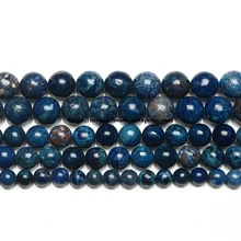 Pierres naturelles Lapis Lazuli, 15 pouces, nouveau, couleur, sédiments de mer, Turquoises, jaspe impérial, perles rondes, amples, 6, 8, 10MM