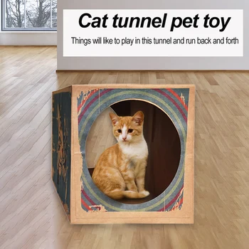 

Foldable Kitten Cat Tunnel Tube Training Toy Corrugated Paper Small Pet Products Hide Tunnel Toys Ball Collapsible Cat Tunnel