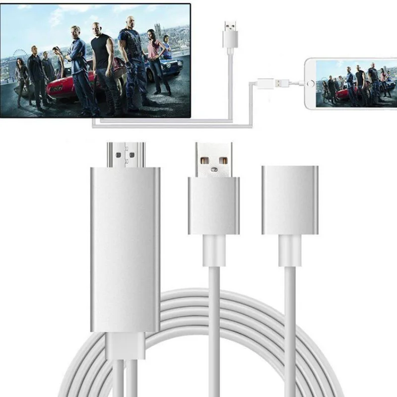 Mirascreen USB к HDMI кабель HD ТВ Кабель-адаптер HDMI видео кабель для Android iOS iPhone iPad samsung Galaxy S8 к проектору/ТВ