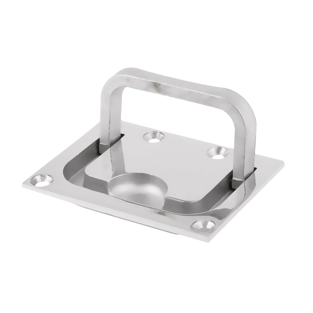 Silver Flush Hatch Latch Pull Lift Ring Handle for Cabinet Drawer Marine Boat Hardware