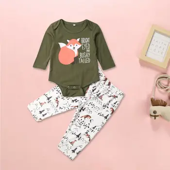 

Newborn Toddler Kids Baby Boy Girl Clothes Cute Fox Tops Shirts+Long Pants Casual Outfits Children Kids Autumn New Fashion