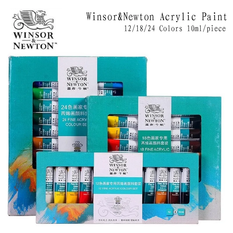 

Winsor&Newton 12/18/24 Colors fine Acrylic Colour Paint Set Drawing art supplies 10ml/tube