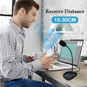 XIAOKOA USB Microphone for Computer PC With Volume Adjust and Mute Button Plug and Play for Recording Youtube PS4 Mic