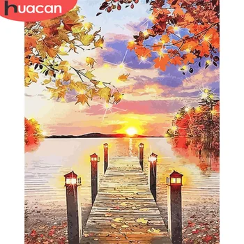 

HUACAN DIY Pictures By Number Bridge Kits Drawing On Canvas Painting By Numbers Landscape Hand Painted Paintings Home Decor