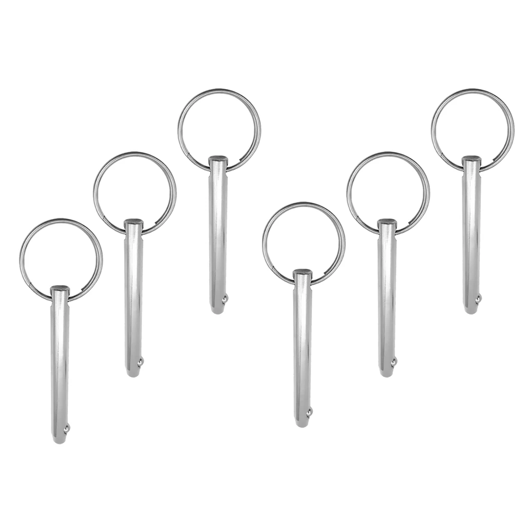 6pcs Stainless Steel Boat Bimini Top Deck Hinge Quick Release Ball Pin 5/16