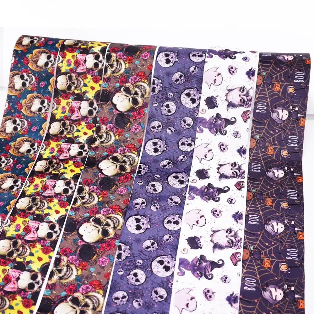

Free shipping 50 yard Halloween printed grosgrain ribbon 31130