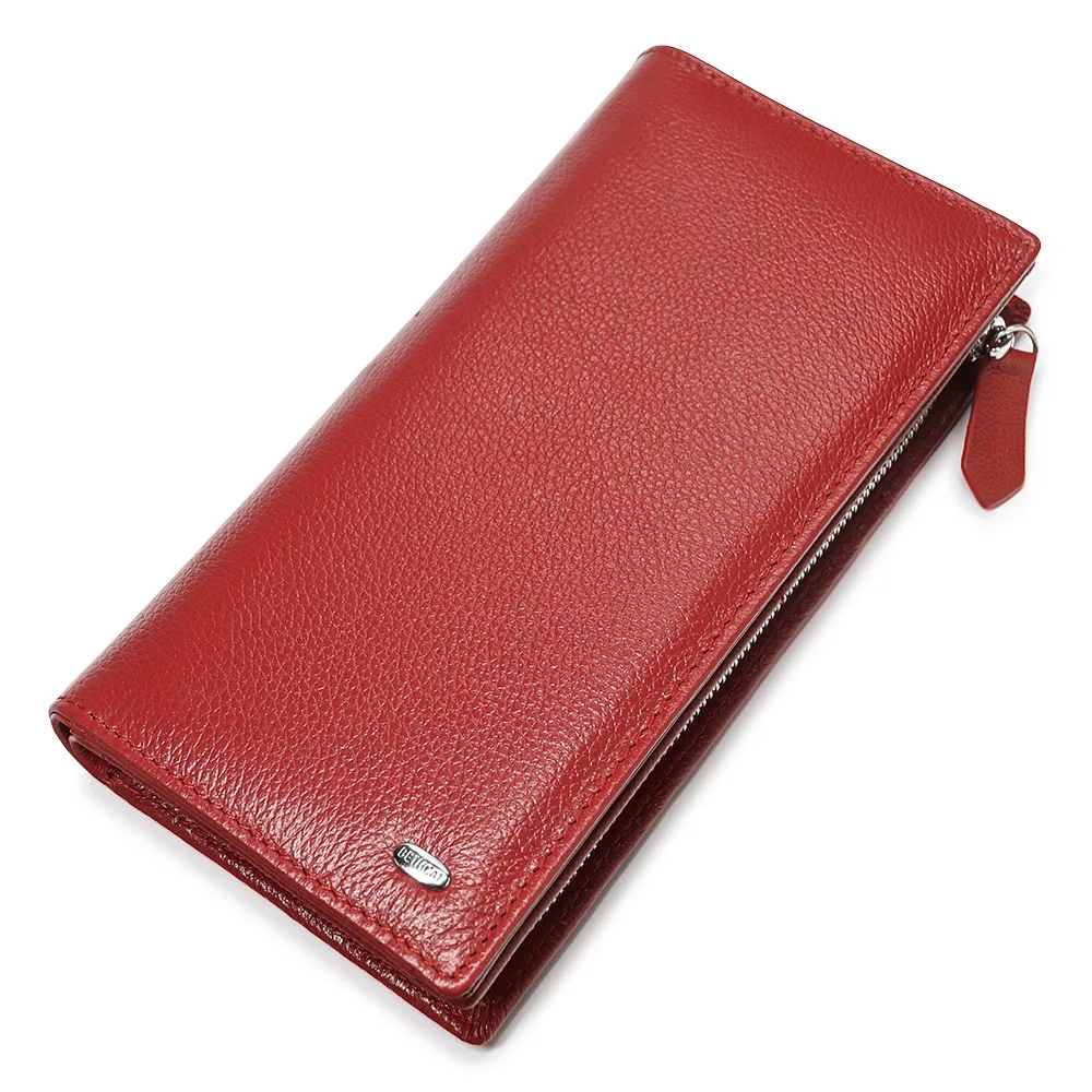 Beth Cat Luxury Womens Wallet Genuine Leather Wallets Large Capacity Cash Cluth Purses Zipper Pocket Card Holder Ladies Purse