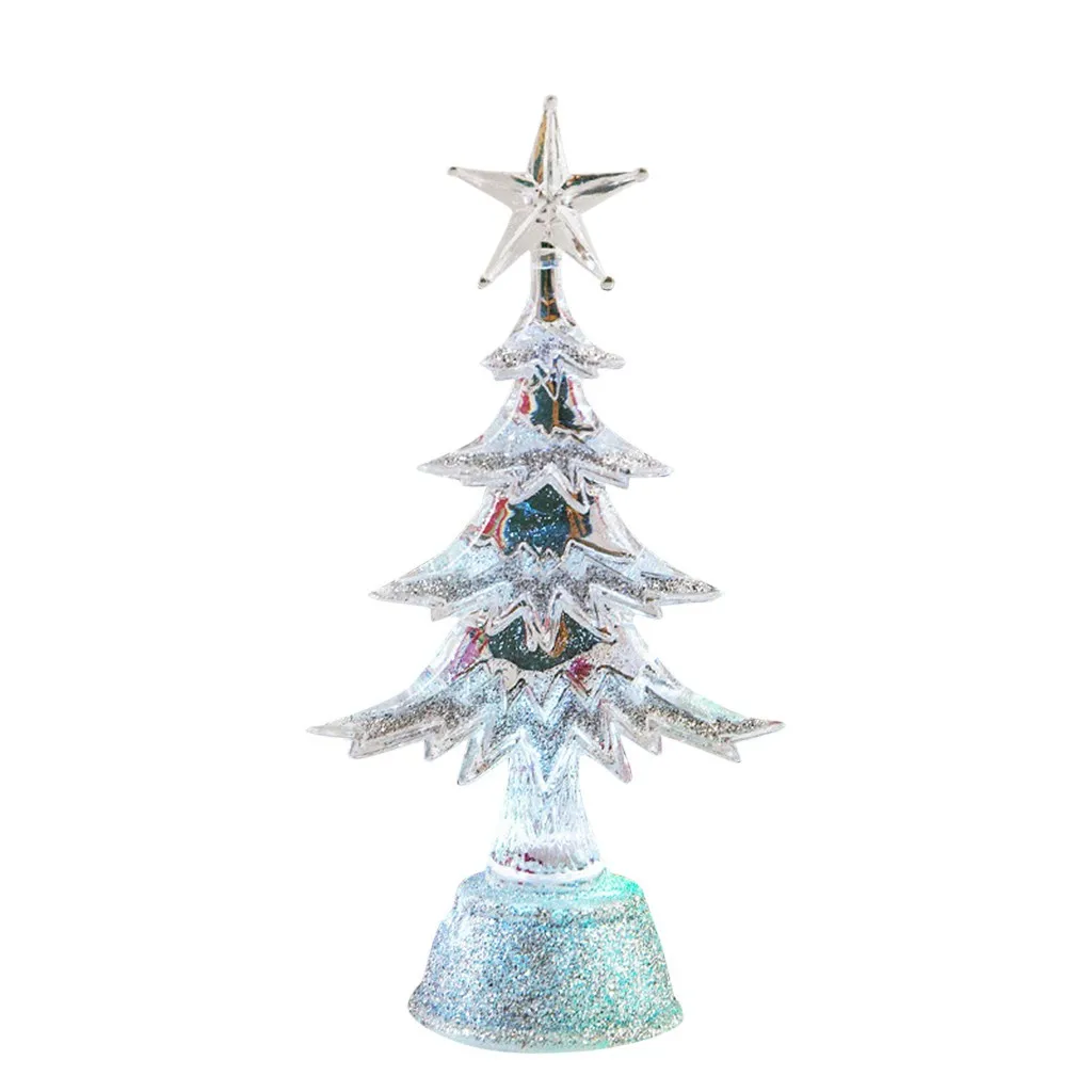 christmas tree decorations for home Christmas Tree Battery LED Light Glowing Tree Home Party Decor Gift Room Shop#3O9 - Цвет: Серебристый