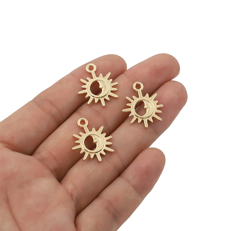 

10Pcs 17*21mm Gold Color Zinc Alloy Sun Moon Charms For DIY Bracelet Necklace Pendant Accessories Fashion Jewelry