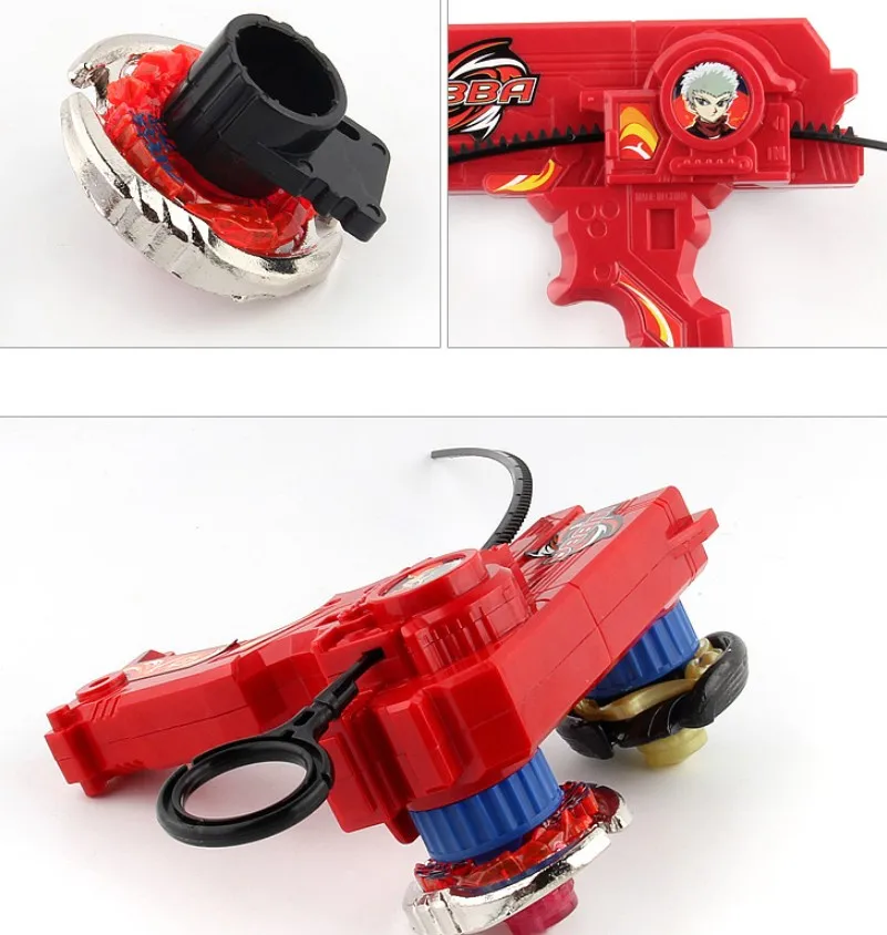 SPINNING TOP Red Blue Black Launchers Double Tops Launcher Novelty New Launcher Toy