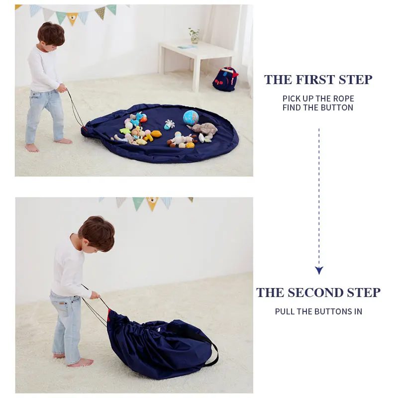 

Bag Organizer Carpet Non-Slip Toy Baby Bags Storage Creepingmat Floor Playmat Cotton Portable Double-Layer