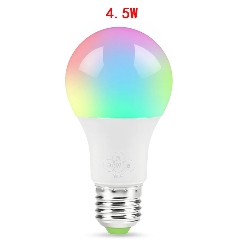 4.5W С регулируемой яркостью 4,5/6,5/7 Вт E27 Smart Wifi Светодиодный лампа работать Alexa Google Voice Управление помощник пробуждения умный светильник Ночной светильник - Комплект: 4.5W