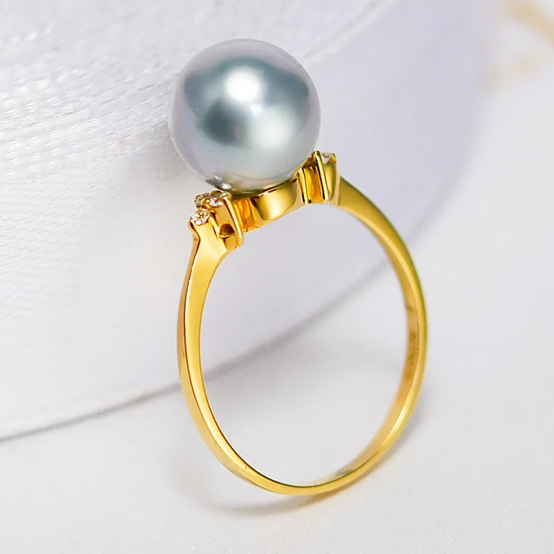 

Japan Akoya Natural Sea Pearls Ring 18k Gold Pearl Rings Jewelry for a Girlfriend Birthday Gift