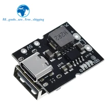 Módulo de energía de aumento para carga de batería de litio, convertidor USB tipo C de 5V y 2A, placa de protección de carga de batería de litio, pantalla LED, USB para cargador DIY