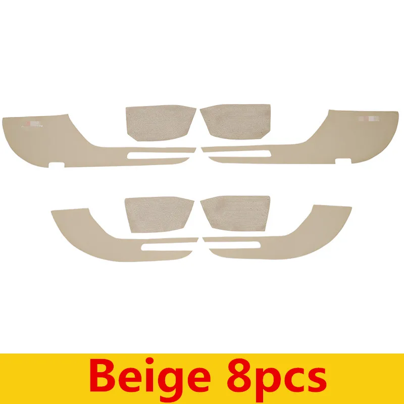 Beige 8pcs Для TOYOTA AVALON Противоскользящий коврик для автомобильной двери, Защитная панель для автомобильной двери, противоскользящий кожаный коврик, автомобильные аксессуары - Цвет: Beige 8pcs