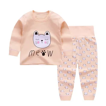 

2Pcs/set Pajamas Children's Underwear Set O-neck Cotton Boy Kids Clothes Cartoon Long Sleeve Clothing Suit