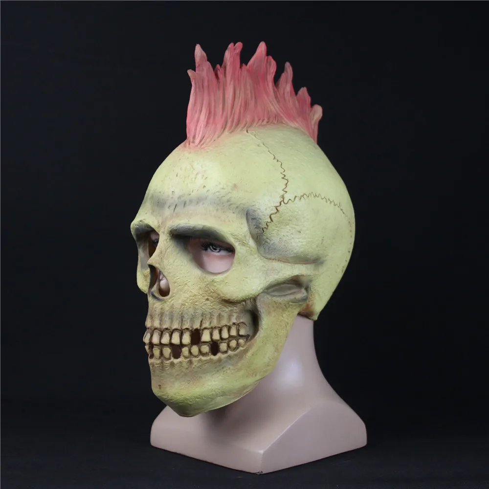 Scary Skull Mask Cosplay Full Face Head Realistic Latex Masks Helmet Costume Adult Fancy Halloween Masquerade Party Props2