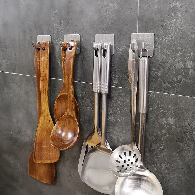 

Self Adhesive Hook Straight Hook Stainless Steel Razor Holder Plug Hook Stainless Steel Hook Useful Wall Hanger Inclined Hook