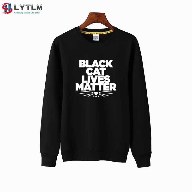 LYTLM/Одежда для маленьких девочек Детский свитер с длинными рукавами черная толстовка с капюшоном для девочек с изображением кошки и живого вещества толстовки и свитера для девочек - Цвет: WY6119 Black