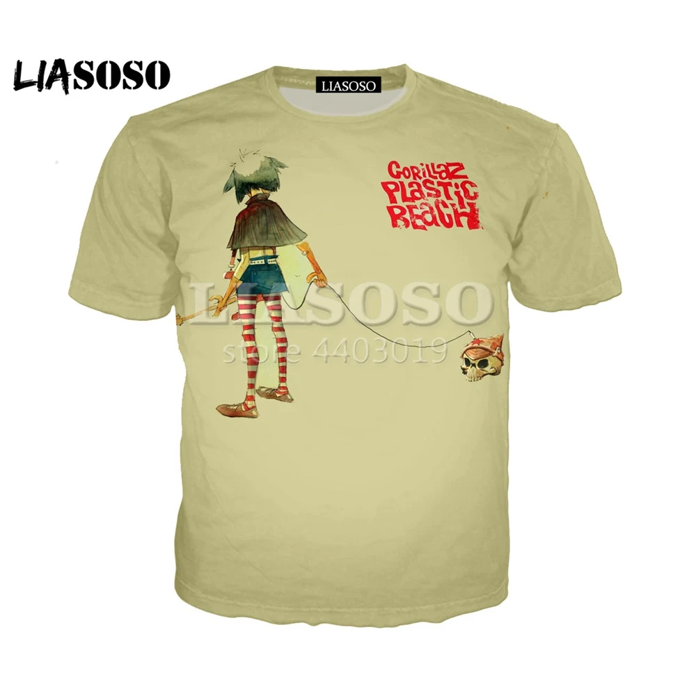 LX2019 3D принт новая музыкальная группа Gorillaz женская мужская верхняя одежда Casusl модная летняя футболка с круглым вырезом