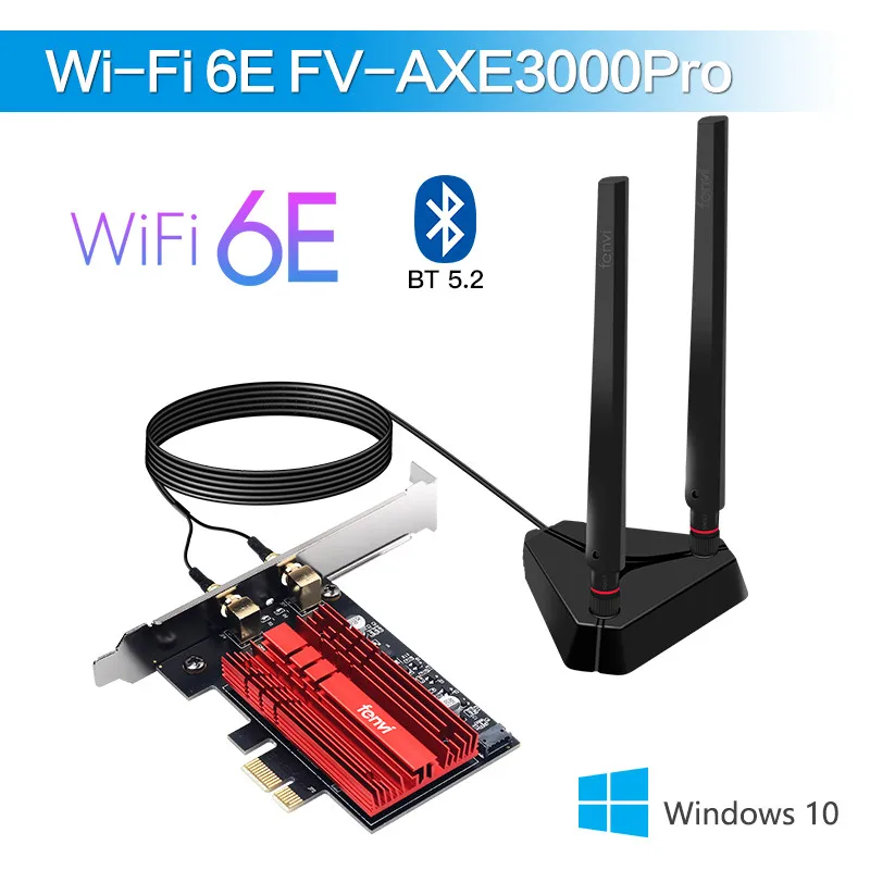 usb wireless adapter fenvi Wifi 6e Intel AX210 PCIe Wireless Adapter Bluetooth 5.2 AX210NGW Wi-Fi Network Card 2.4G/5G/6GHz RGB 802.11ax Windows 10 usb wifi adapter Network Cards