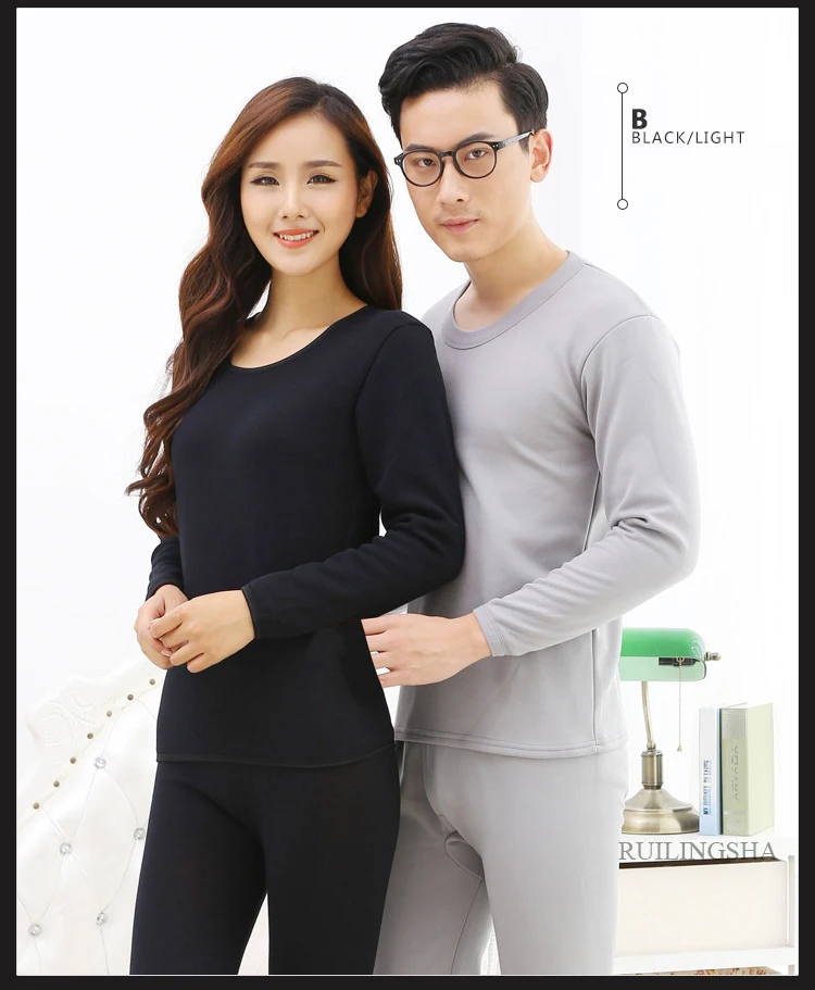 Men Women New Thermal Underwear for Middle-aged with Plush and Thickened Undershirts Gold Velvet Suits Plus Size Long Johns Sets