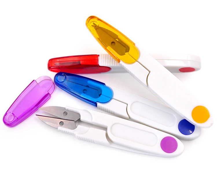 Four-colour Spring Scissors. Covered Tailor Scissors. Household Paper-cut Outlets. U-shaped Yarn Scissors. Easy To Carry 1pcs