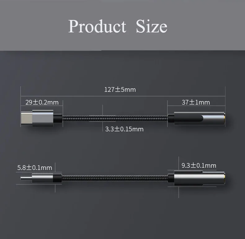 Hi Res Portable USBC DAC dongle Headphone Amplifier Type C to 3 5mm Jack Adapter for Google Pixel 2 3 4XL Samsung Galaxy iPad