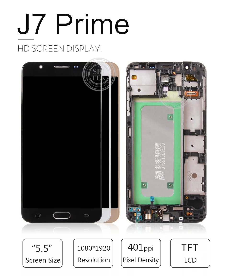 Сенсорный ЖК-экран для SAMSUNG Galaxy J7 Prime с двумя отверстиями и рамкой G610 G610F для SAMSUNG J7 Prime
