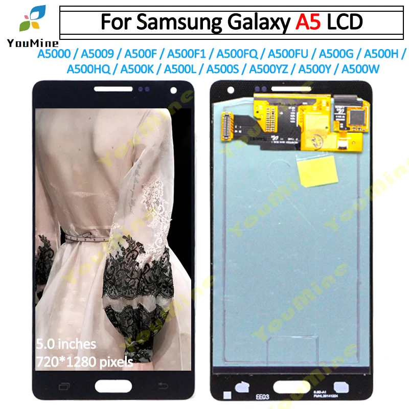 Для Samsung Galaxy A5 A500 LCD A500F A500M A500Y ЖК-дисплей с сенсорным экраном дигитайзер в сборе
