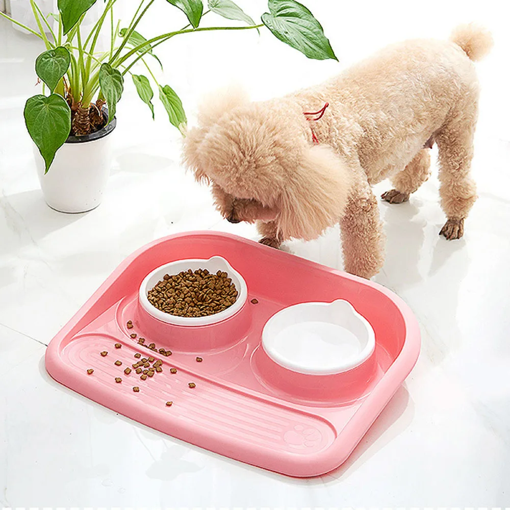 Pink Модная миска для домашних животных SolidCat миски для собак милые универсальные высокой емкости подачи воды для собак щенков кошек товары для домашних животных 4 цвета - Цвет: Pink