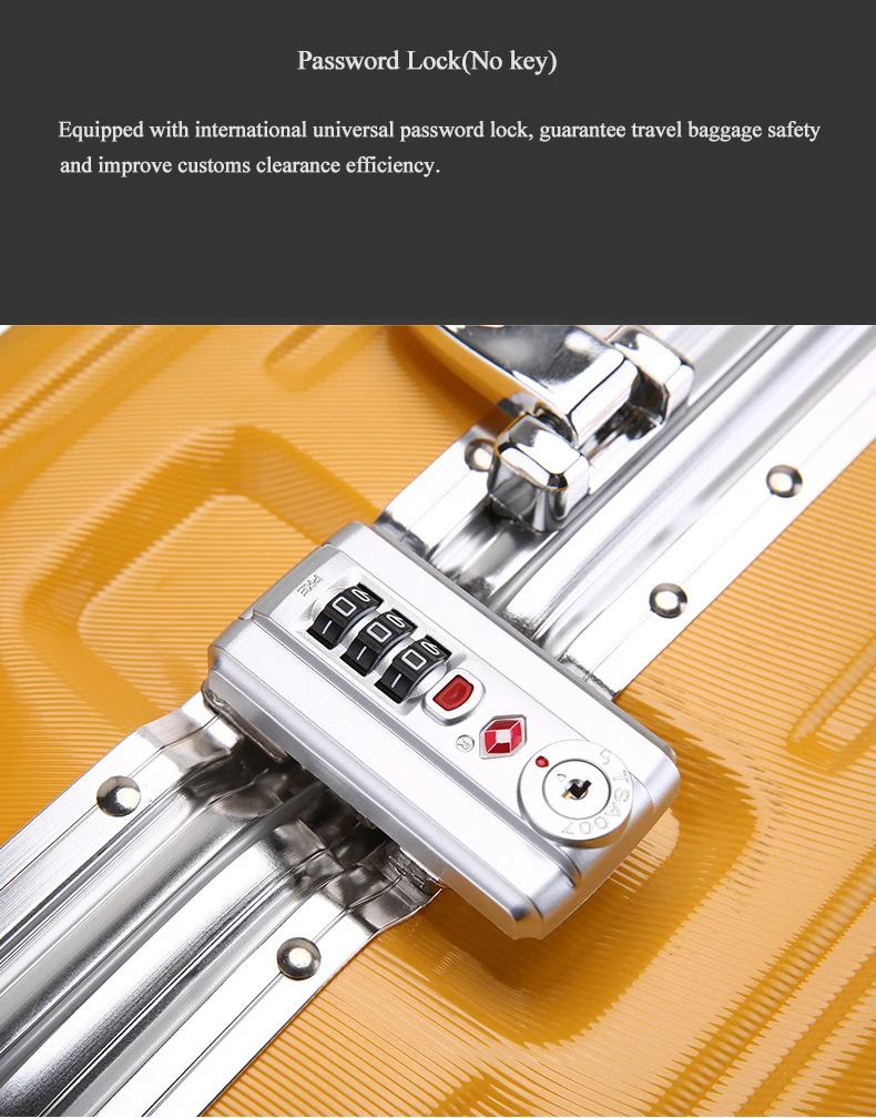 New Aluminium alloy Drawbar Luggage Hardside Rolling Trolley Luggage Suitcase 20'' Carry on Luggage 22''24''26'' Checked Luggage