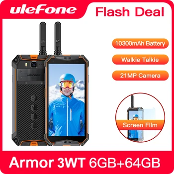 Перейти на Алиэкспресс и купить Ulefone Armor 3WT IP68 прочный смартфон Android 9,0 5,7 дюймHelio P70 6G + 64G 10300mAh мобильный телефон 4G 21MP NFC мобильный телефон Android
