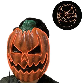 

New Halloween Luminous Pumpkin Face Mask Costumes Makeup Party Horror Cosplay
