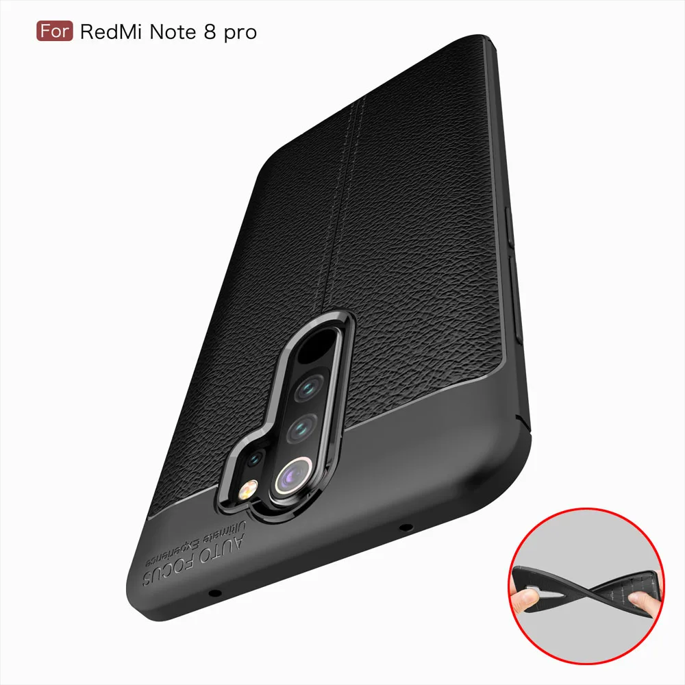 Lichee Texture Coque Cover 6.3For Xiaomi Redmi Note 8 Case For Note8 Pro Phone Back |