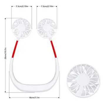 

Hands-free Neck Band Hands-Free Hanging USB Rechargeable Dual Fan Mini Air Cooler Summer Portable