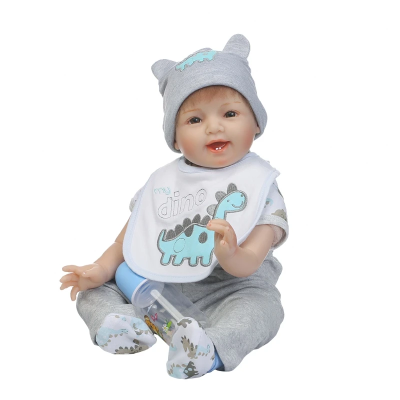 Soft Silicon Simulation Dolls Newborn Lifelike Smiling Baby Toys Early Childhood